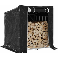 vidaxL Firewood Rack with Rain Cover 100.5x100.5x110.5 cm Galvanised Steel