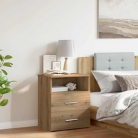 vidaXL Bedside Cabinet Artisan Oak 50x32x60cm Engineered Wood