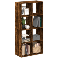 vidaXL Room Divider Bookcase Smoked Oak 69.5x29x137.5 cm Engineered Wood