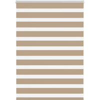 vidaXL Zebra Blind Sand Brown 110x100 cm Fabric Width 105.9 cm Polyester
