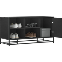 vidaXL Shoe Bench Black 100x40x53.5 cm Engineered Wood and Metal