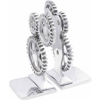 vidaXL Bookends 2 pcs Silver 10 x 10 x 22 cm Aluminium