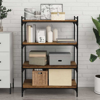 vidaXL Bookshelf Board 4 pcs Brown 80 x 40 x 1.5 cm Engineered wood