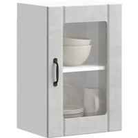 vidaXL Kitchen Wall Cabinet with Glass Door Lucca Concrete Grey