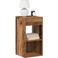 vidaXL Bedside Cabinets with Drawer 2 pcs Old Wood 35x34x66.5 cm