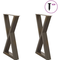 vidaXL Dining Table Legs 2 pcs Natural Steel 60x(72-73.3) cm Steel