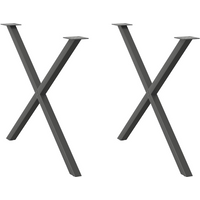 vidaXL Dining Table Legs X-Shaped 2 pcs Anthracite 90x(72-73) cm Steel