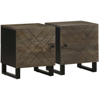 vidaXL Bedside Cabinets 2 pcs Black 40x33x46 cm Solid Wood Mango