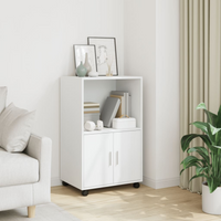 vidaXL Rolling Cabinet White 55x40x91 cm Engineered Wood