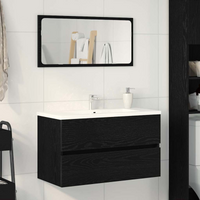vidaXL Bathroom Sink Cabinet with Drawer Black Oak 80 x 38.5 x 45 cm