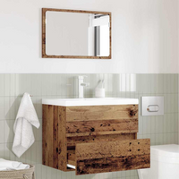 vidaXL Bathroom Furniture Set 2 pcs Old Wood Engineered Wood and Metal