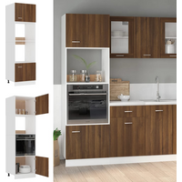vidaXL Microwave Cabinet Lyon Brown Oak 60x57x207 cm Engineered Wood