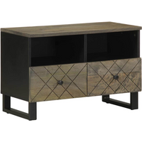 vidaXL TV Cabinet Black 70x33x46 cm Solid Wood Mango