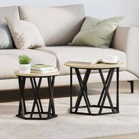 vidaXL Side Table 2 pcs Sonoma Oak Engineered Wood and Steel