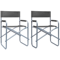 vidaXL Director's Chairs 2 pcs Steel Grey