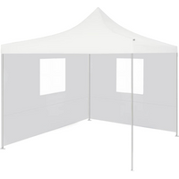 vidaXL Professional Folding Party Tent with 2 Sidewalls 3x3 m Steel White