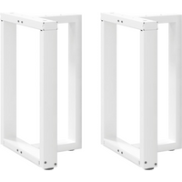 vidaXL Dining Table Legs T-Shaped 2 pcs White 60x35x(72-73) cm Steel