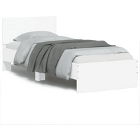 vidaXL Bed Frame without Mattress with LED Lights White 75x190 cm Small Single