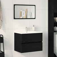 vidaXL Bathroom Sink Cabinet with Drawer Black Oak 60 x 38.5 x 45 cm