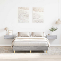 vidaXL Bed Frame No Mattress Grey Sonoma 135x190 cm Double Engineered Wood