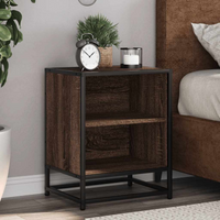 vidaXL Bedside Cabinets 2 pcs Brown Oak 40x31x50 cm Engineered Wood and Metal
