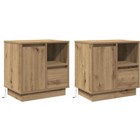 vidaXL Bedside Cabinet with Drawer 2 pcs Artisan oak 50 x 34.5 x 50 cm