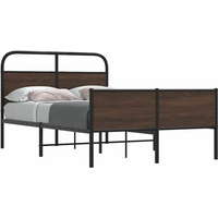 vidaXL Bed Frame without Mattress 120x190 cm Brown Oak Engineered Wood