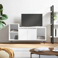 vidaXL TV Cabinet High Gloss White 100x35x55 cm Engineered Wood