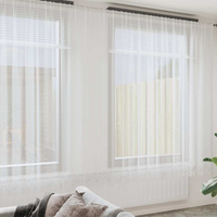 vidaXL Lace Curtain with Curtains Floral White 280x1200cm Polyester