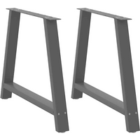 vidaXL Dining Table Legs A-Shaped 2 pcs Black 100x(72-73) cm Steel