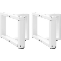 vidaXL Coffee Table Legs T-Shaped 2 pcs White 50x25x(30-31) cm Steel