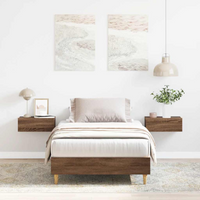 vidaXL Bed Frame No Mattress Brown Oak 90x190 cm Single Engineered Wood