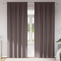 vidaXL Blackout Curtains with Rings 2 pcs Dark Brown 245 x 140 cm