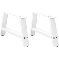 vidaXL Coffee Table Legs A-Shaped 2 pcs White 60x(30-31) cm Steel