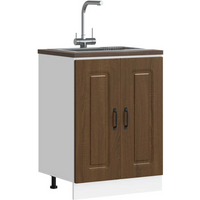 vidaXL Sink Base Cabinet Kalmar Brown Oak 60x46x81.5 cm Engineered Wood