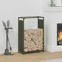 vidaXL Firewood Rack Olive Green 60x28x90 cm Cold-rolled steel