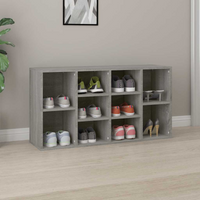 vidaXL Shoe Bench Grey Sonoma 103x30x55 cm Engineered Wood