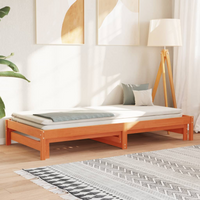 vidaXL Day Bed with Trundle without Mattress Wax Brown 80x200 cm
