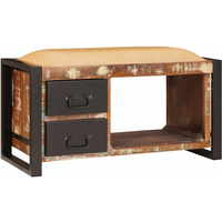 vidaXL Storage Bench Multicolour 80 x 35 x 40 cm Solid Reclaim wood