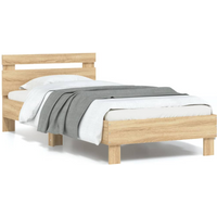 vidaXL Bed Frame without Mattress with LED Lights Sonoma Oak 90x200 cm