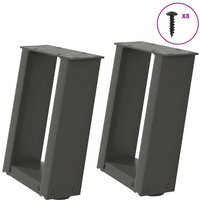 vidaXL Coffee Table Legs U-Shaped 2 pcs Anthracite 30x(30-31) cm Steel