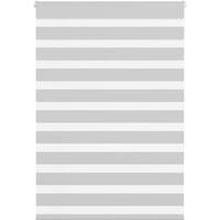 vidaXL Zebra Blind Light Grey 110x150 cm Fabric Width 105.9 cm Polyester