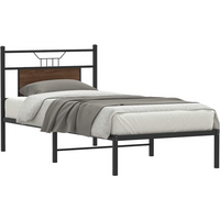 vidaXL Bed Frame without Mattress Brown Oak 80x200 cm Engineered Wood