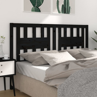 vidaXL Headboard Black 126x4x100 cm Solid Wood Pine