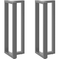 vidaXL Bar Table Legs T-Shaped 2 pcs Black 50x35x(110-111) cm Steel