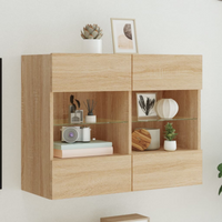 vidaXL TV Wall Cabinet with LED Lights Sonoma Oak 78.5x30x60.5 cm
