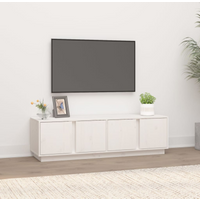 vidaXL TV Cabinet White 140x40x40 cm Solid Wood Pine