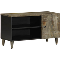 vidaXL TV Cabinet Light Grey 80x31.5x46 cm Solid Wood Mango