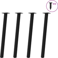 vidaXL Console Table Legs 4 pcs Black 72 cm Steel