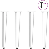 vidaXL hairpin legs for console tables for Console Table 4 pcs White 72 cm Solid Steel